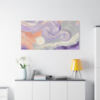 Abstract Swirl Canvas Art – Lavender & Peach Matte Stretched Canvas