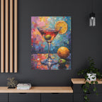 Buntes Martini-Glas-Leinwandbild mit matter Oberfläche - Keilrahmen