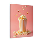 Popcorn met een roze achtergrond Muurdecoratie - Gespannen canvas 