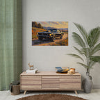 Vintage Mustang Sonnenuntergang Wandbild – Klassisches Muscle-Car – Poster 