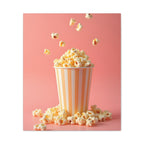 Popcorn met een roze achtergrond Muurdecoratie - Gespannen canvas 