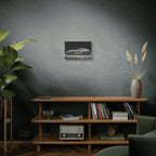 Silver Sports Car Matte Canvas Print — Modern Automotive Wall Art