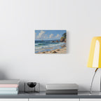Seaside Beach Canvas Print — Coastal Landscape Matte Stretched Wall Art