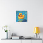 Rubber Duck Painting Canvas — Bright Yellow Nursery Wall Art