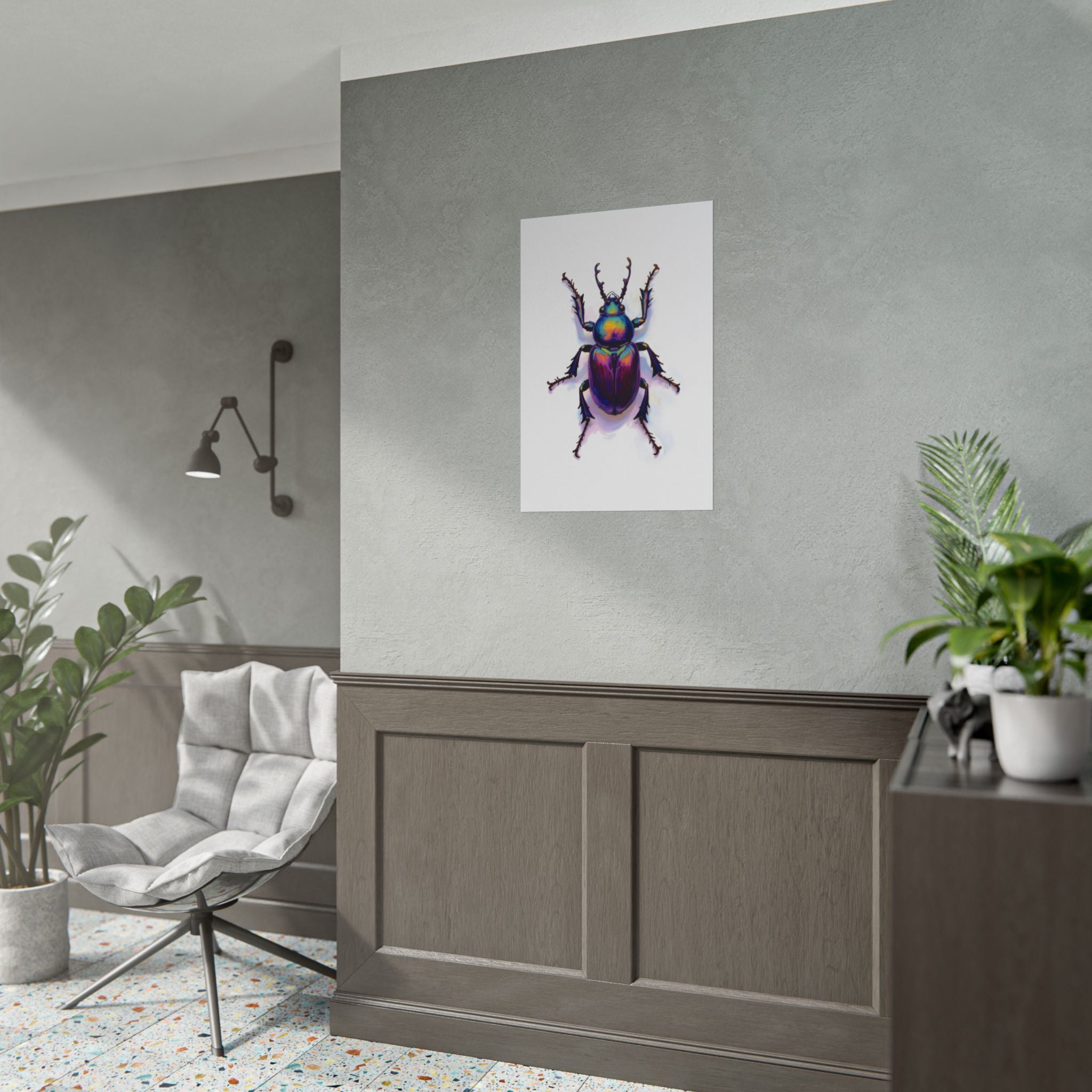 Iriserende kever muurdecoratie – poster 