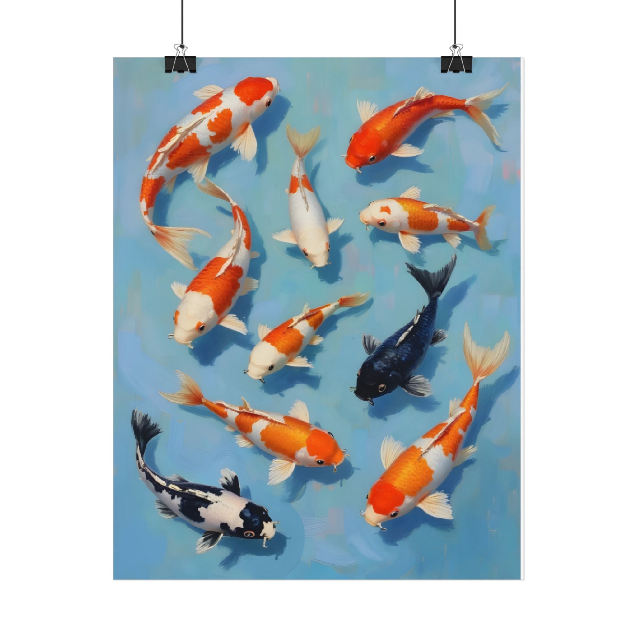 Koi Pond Art Poster - Rolled Decorative Fish Print