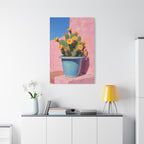 Cactus Roze Muurdecoratie - Gespannen Canvas 