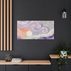 Abstract Swirl Canvas Art – Lavender & Peach Matte Stretched Canvas