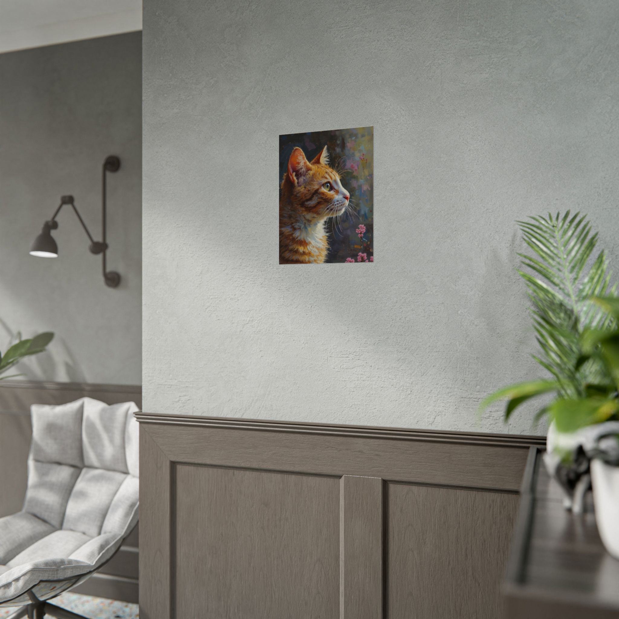 Orange tabby Cat  Oil Brushstroke Rolled Poster