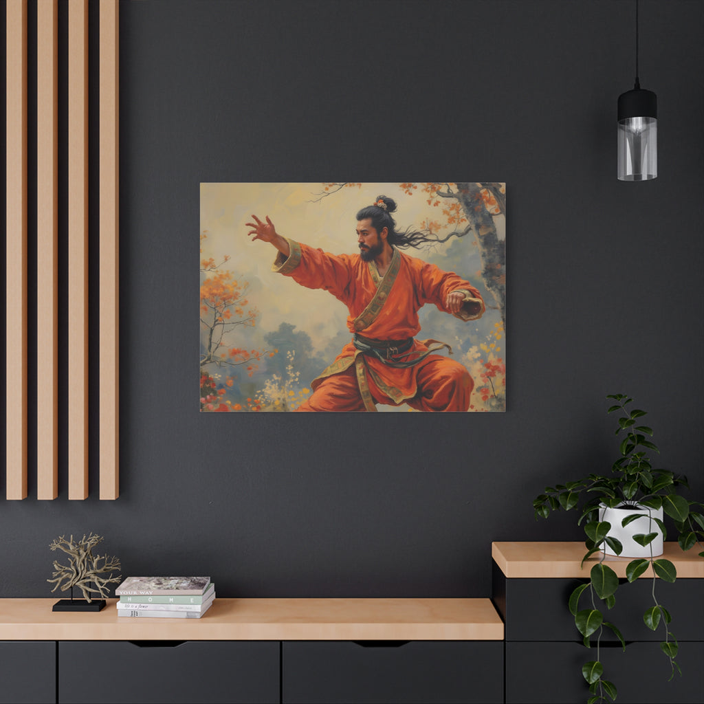 Martial Artist Canvas Print - Autumn Warrior Kung Fu Wall Art