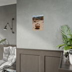 Rustieke terracotta bloempotwoestijnposter - opgerolde fotoafdruk
