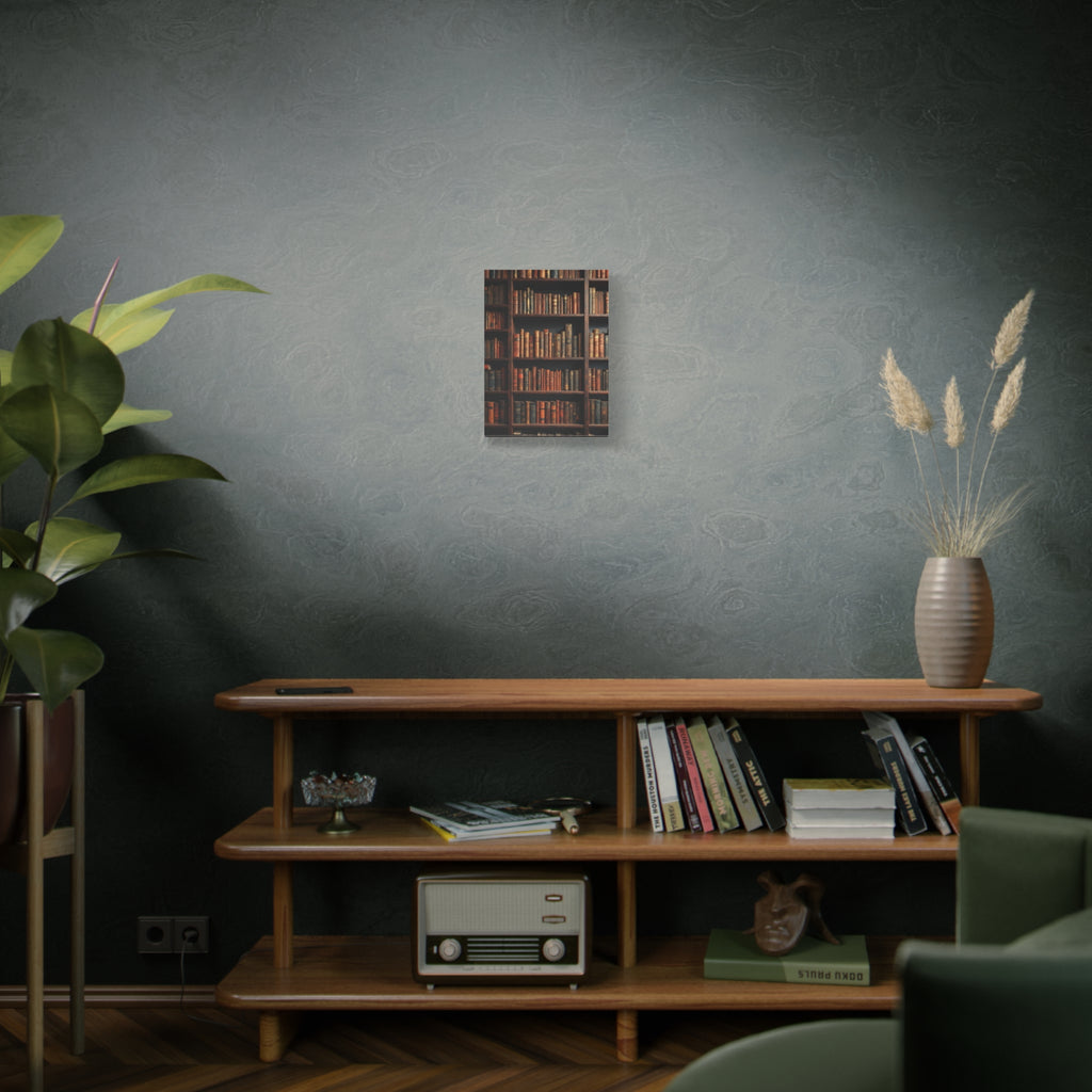 Vintage Library Books Canvas Print - Stacked Antique Bookshelf Wall Art