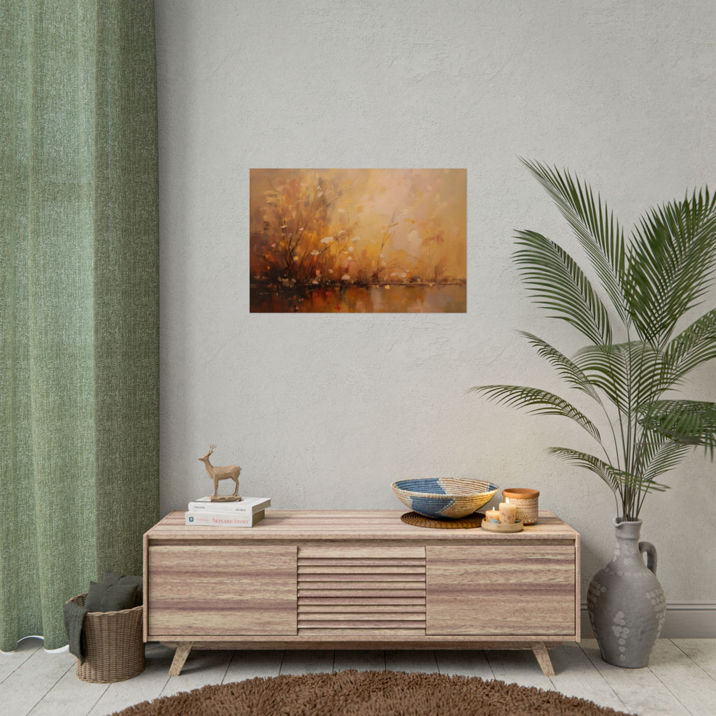Abstraktes Wandbild „Goldene Wiese“ – Poster 