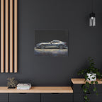 Silver Sports Car Matte Canvas Print — Modern Automotive Wall Art