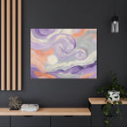 Abstract Swirl Canvas Art – Lavender & Peach Matte Stretched Canvas