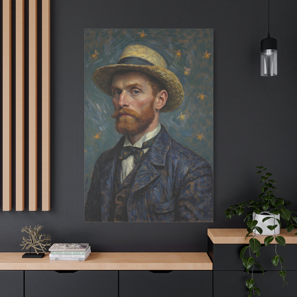 Van Gogh Style Self-Portrait Canvas Print - Matte Stretched Wall Art