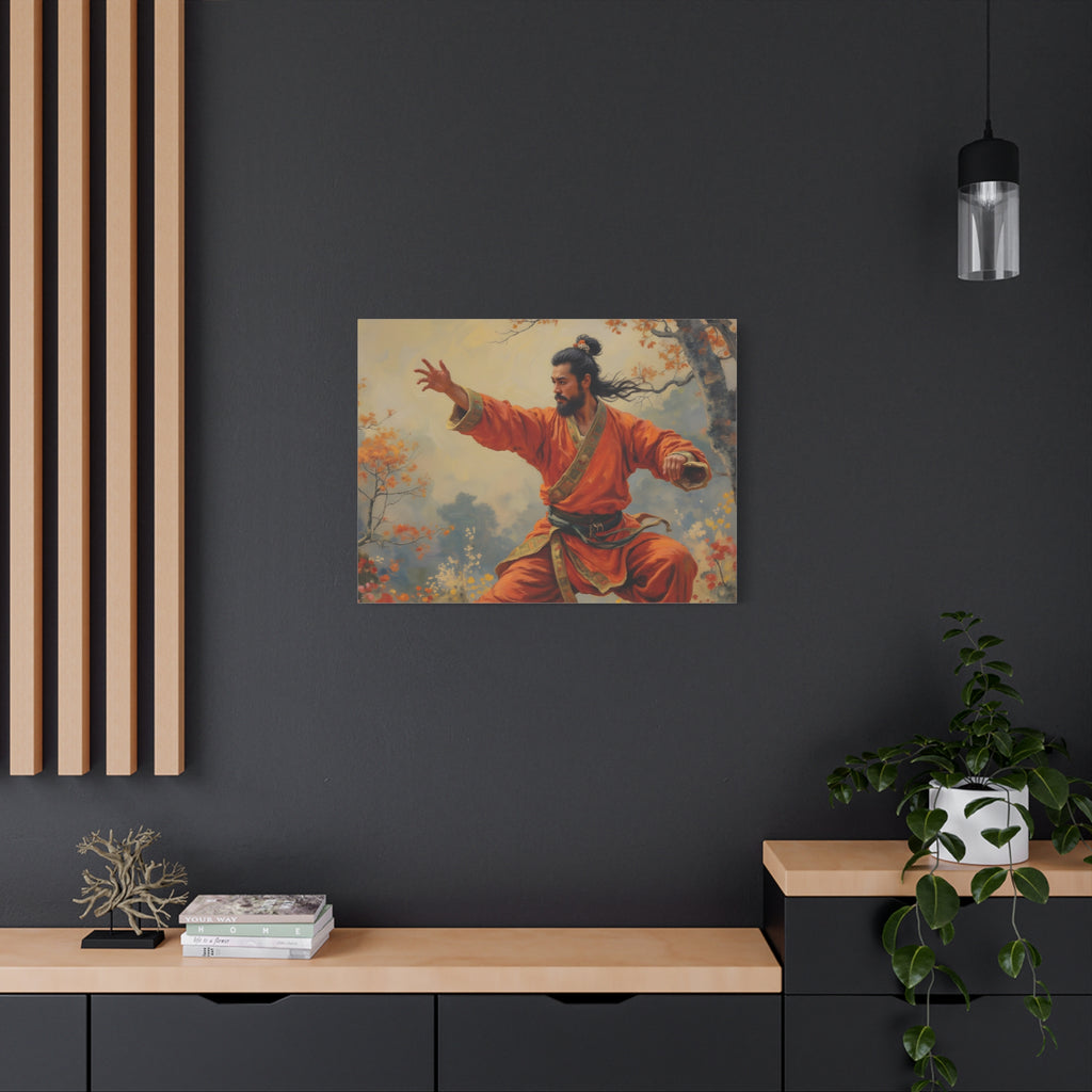 Martial Artist Canvas Print - Autumn Warrior Kung Fu Wall Art