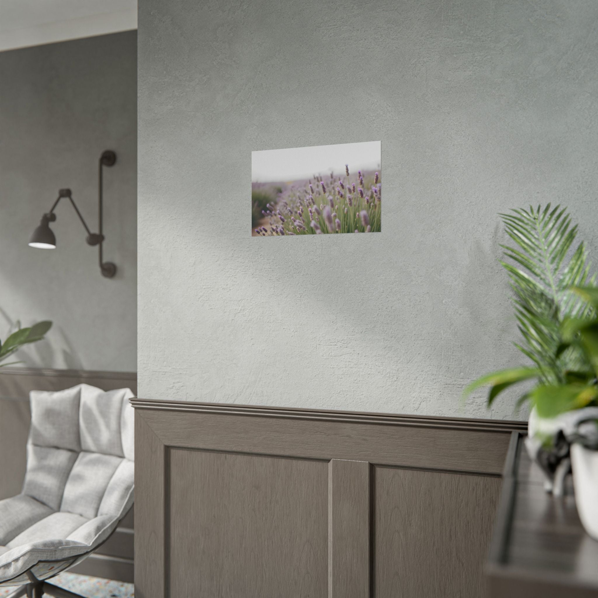 Muurdecoratie met lavendelveld – Poster 