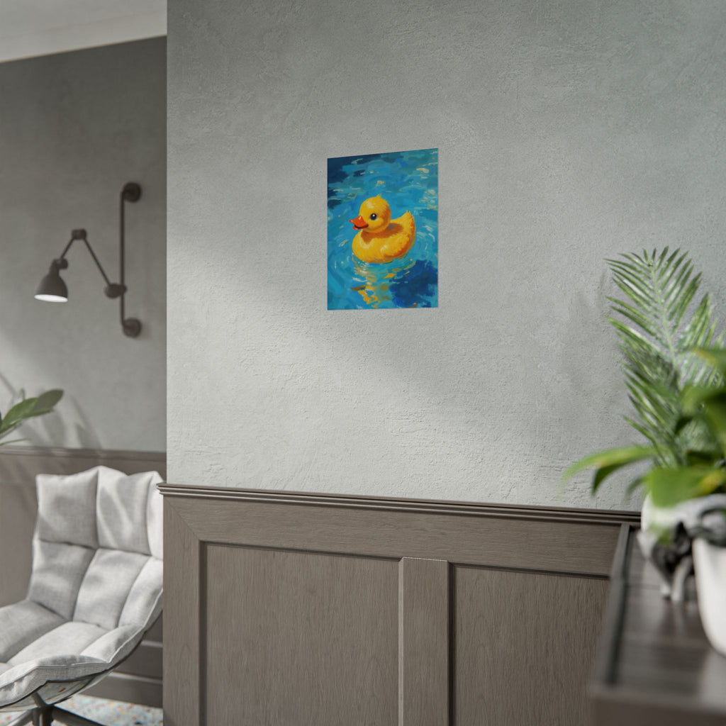 Rubber Duck Poster — Cute Yellow Duckling Wall Art, Nursery & Kids Room Decor