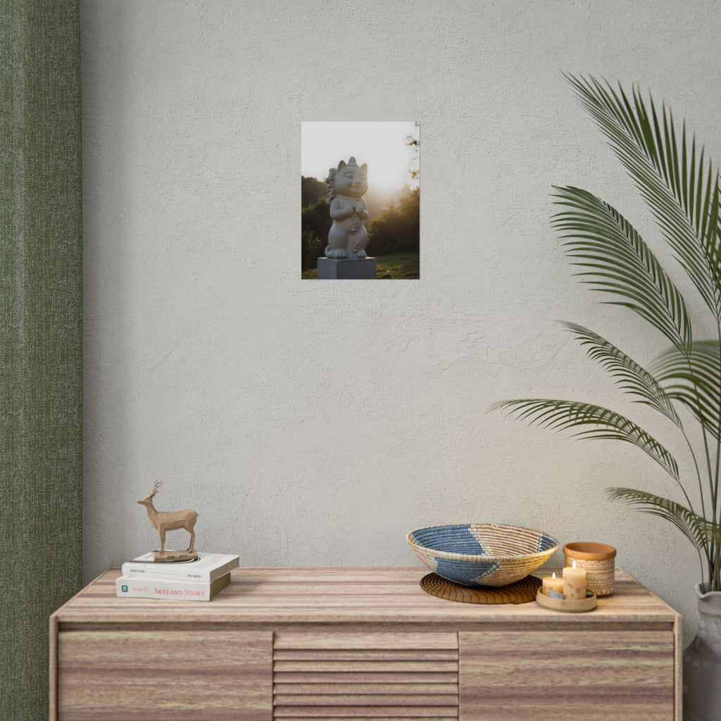 Zonovergoten gelukskat muurdecoratie - Poster 