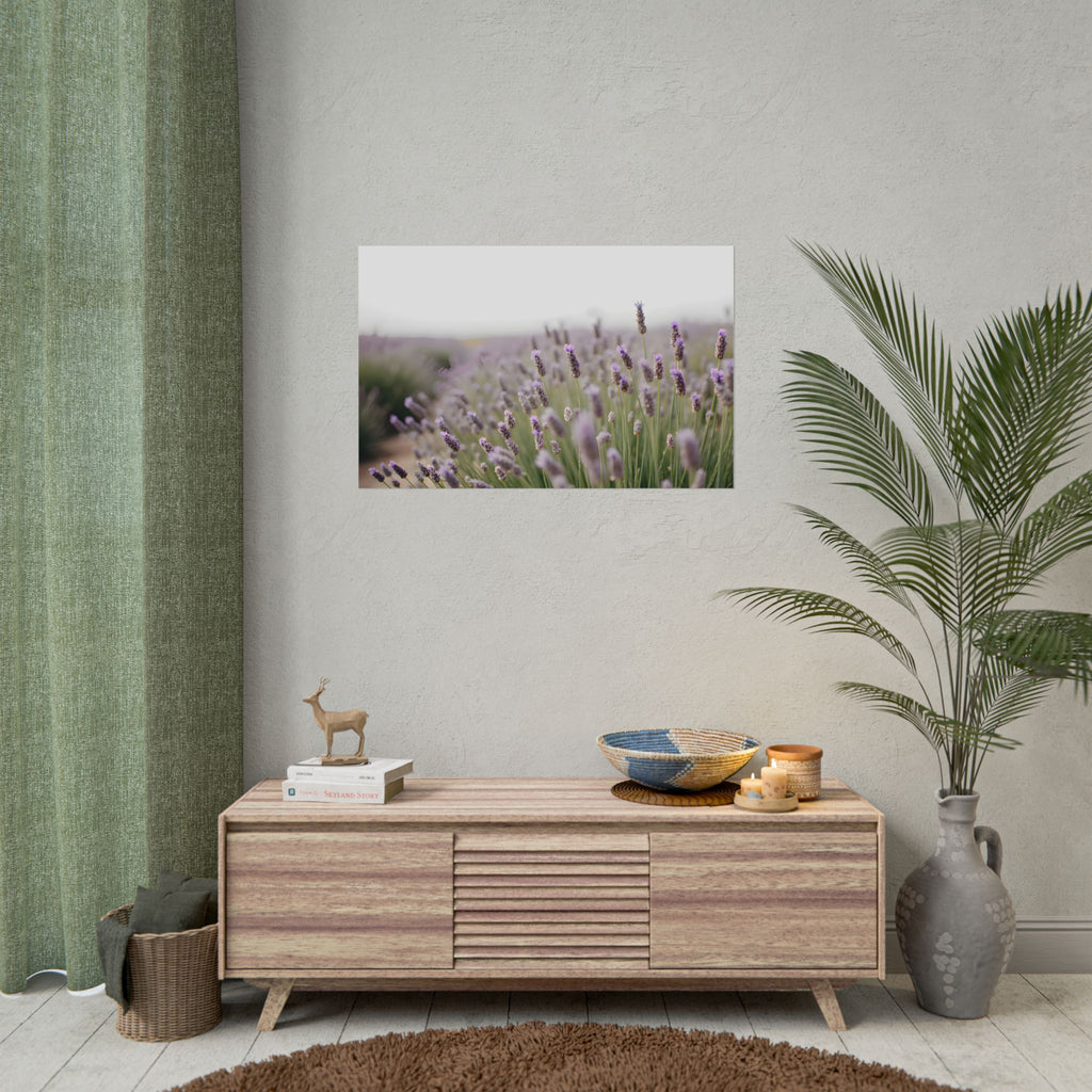 Muurdecoratie met lavendelveld – Poster 