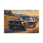 Vintage Mustang Sunset Wall Art - Classic Muscle Car - Stretched Canvas