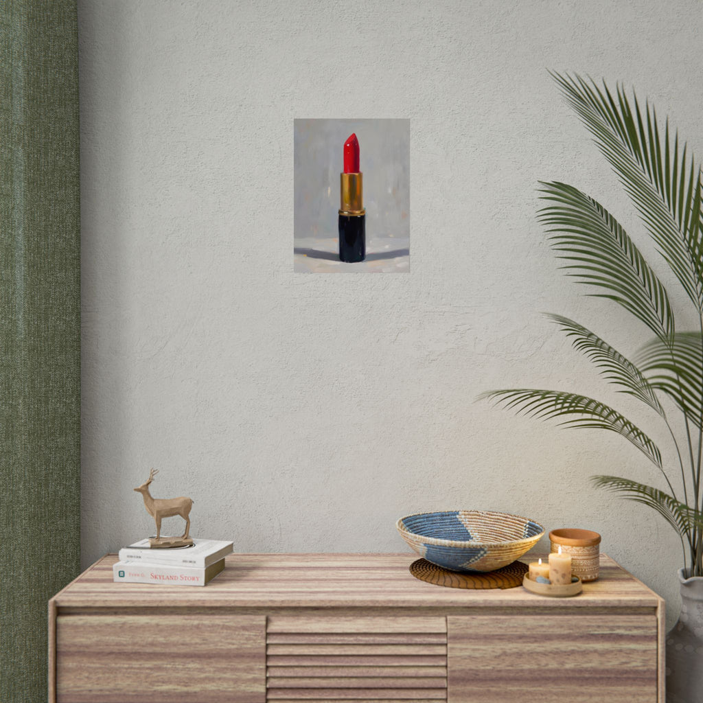 Lipstick Art Poster — Red Lipstick Still Life Rolled Poster