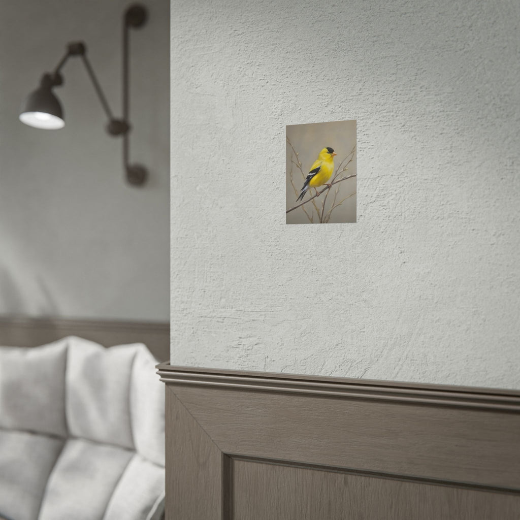 Goudvink Kunst Poster - Gele Zangvogel Print voor Natuurliefhebbers