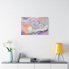 Abstract Swirl Canvas Art – Lavender & Peach Matte Stretched Canvas