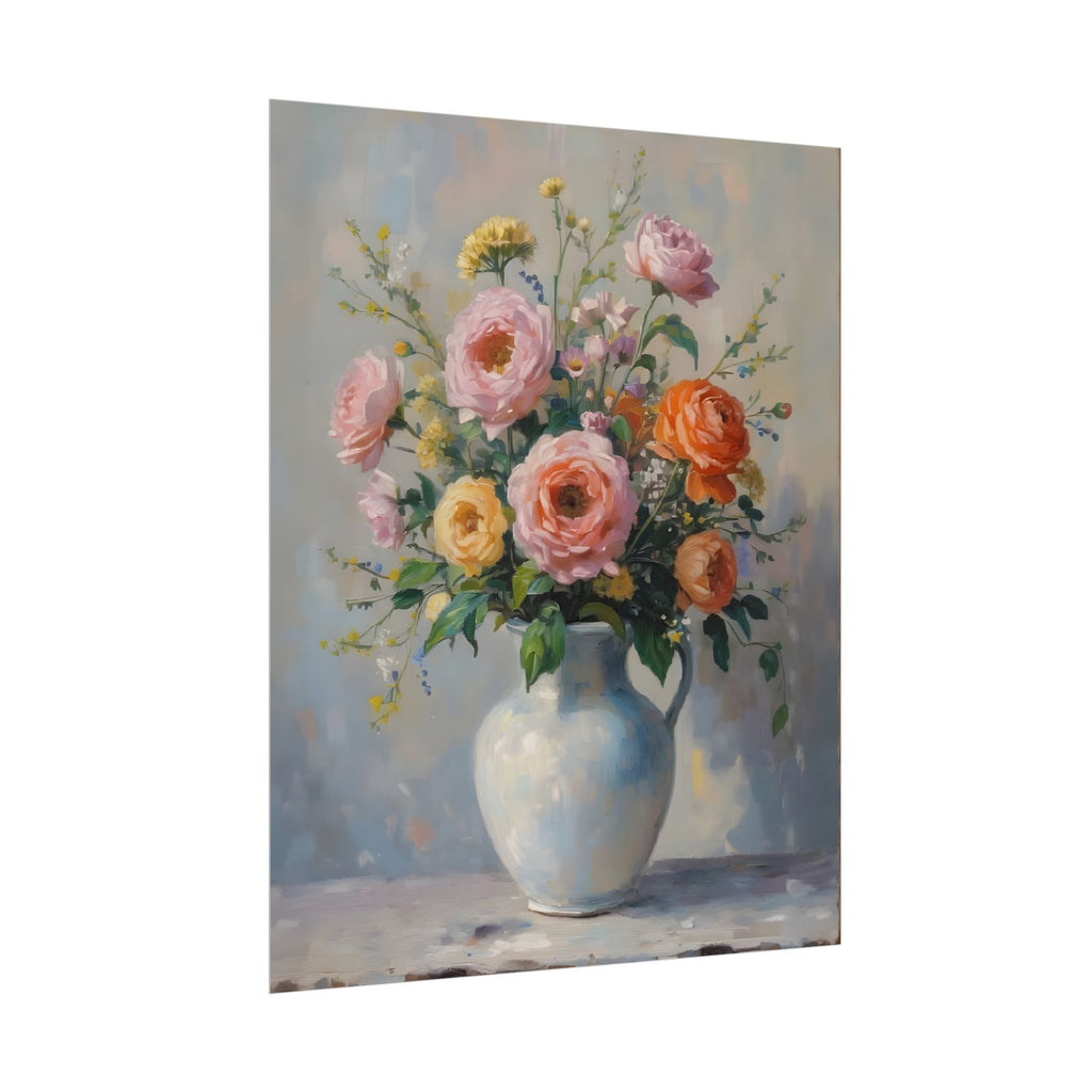 Wandbild „Bunte Rosen im Krug“ – Poster 