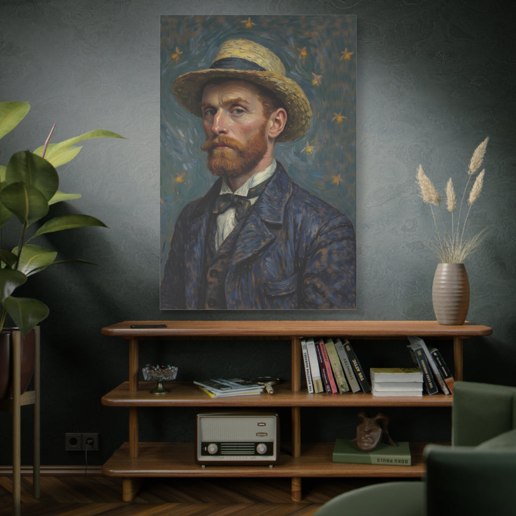 Van Gogh Style Self-Portrait Canvas Print - Matte Stretched Wall Art