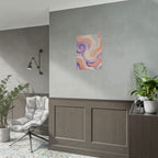 Abstract Swirl Poster - Peach & Lavender Fluid Art Rolled Wall Print