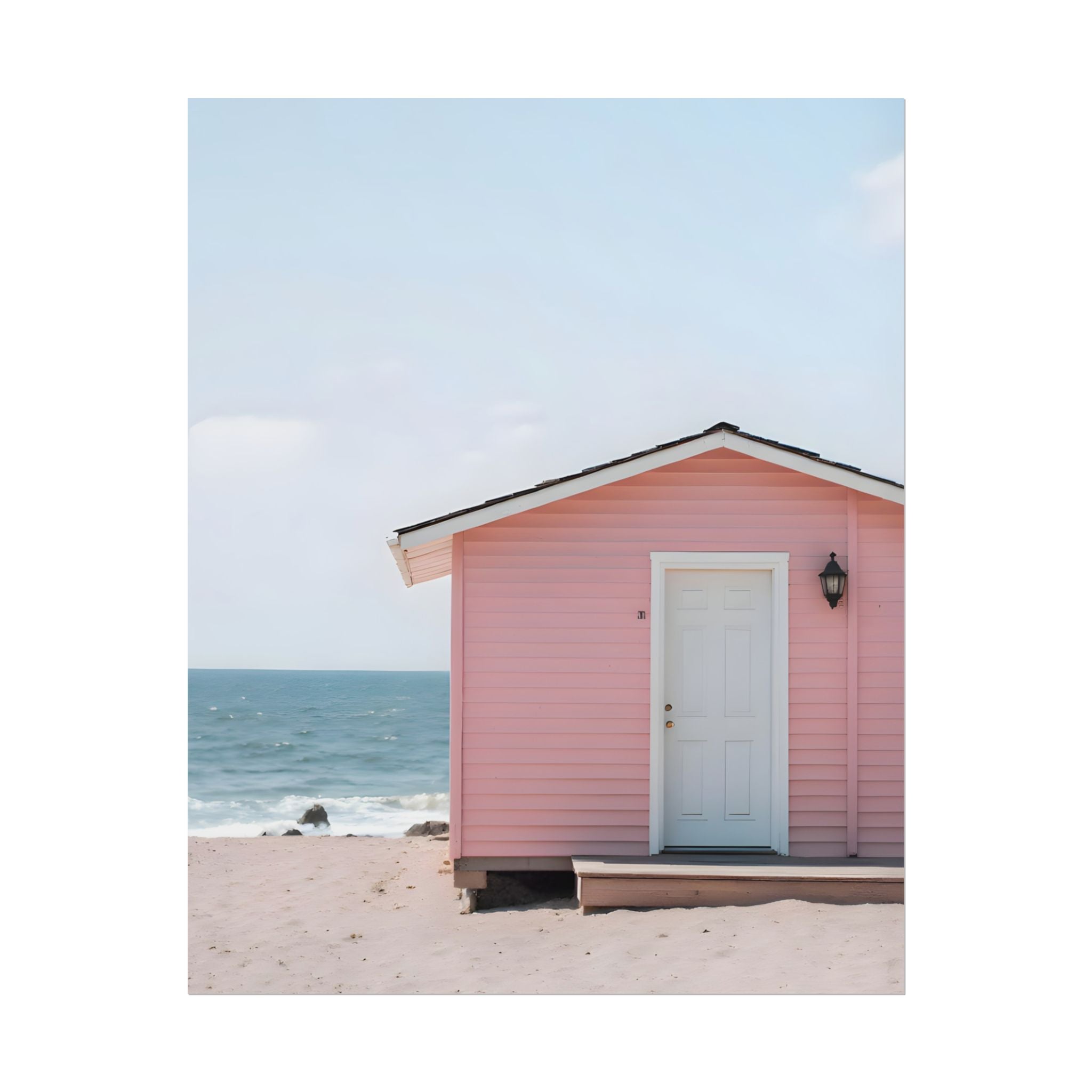 Pink Beach Cottage  Wall Art - Poster