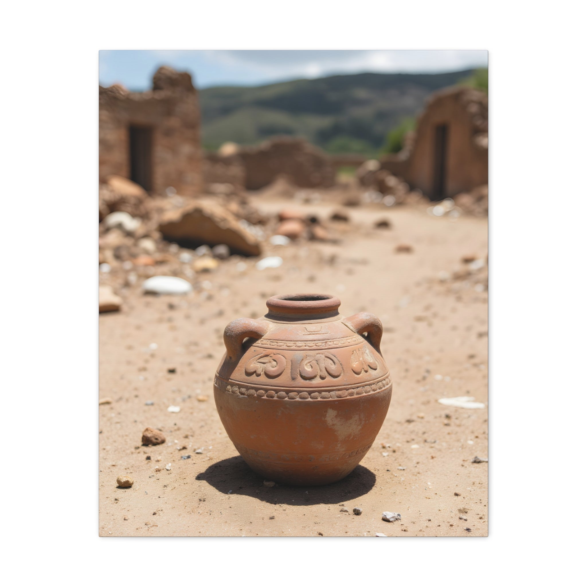 Rustic Terracotta Pot Photo Canvas