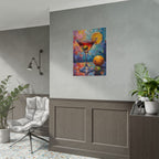 Buntes Martiniglas mit Zitrone und Olive – Wandbild/Poster 