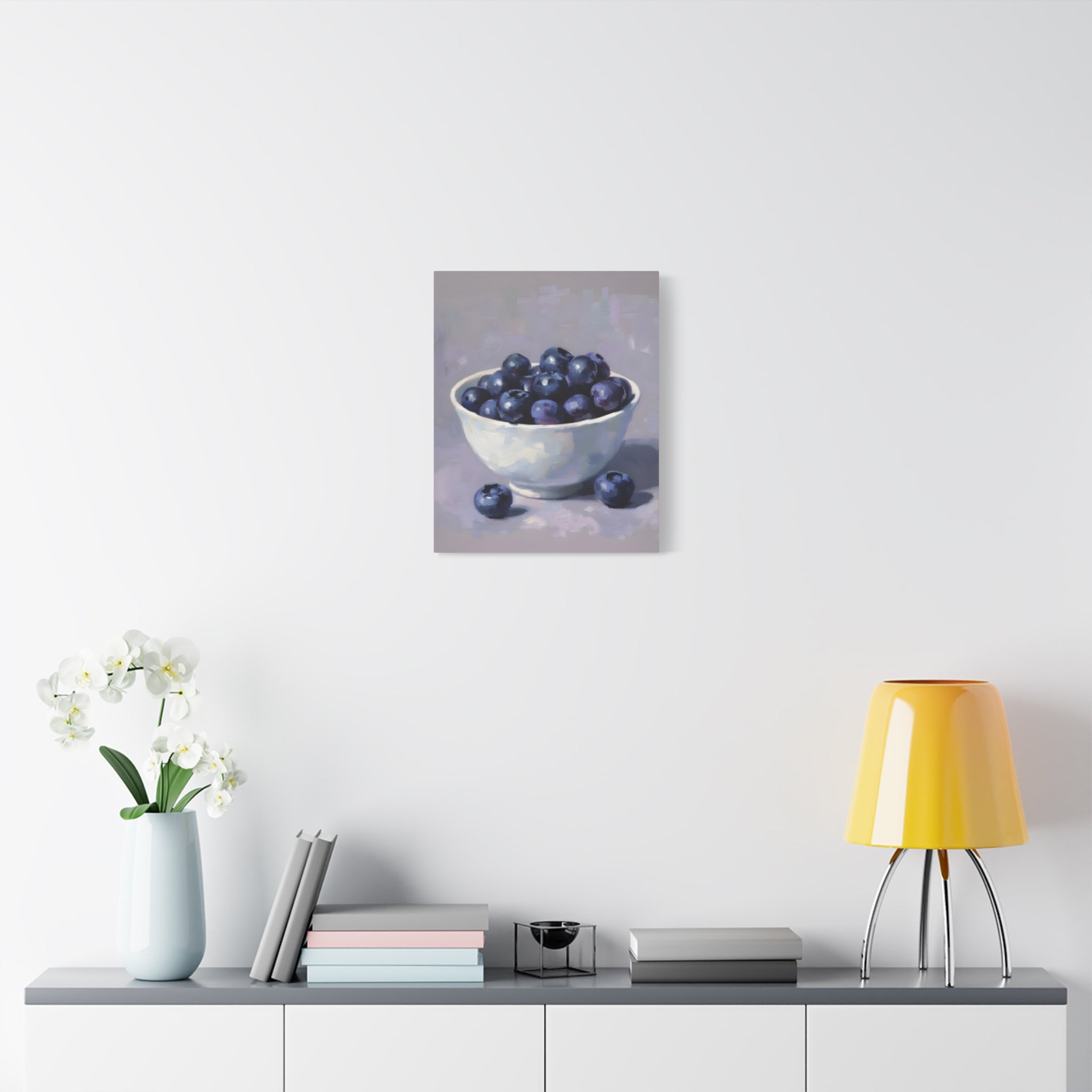 Blueberry Bowl Canvas Print — Still Life Wall Art