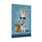 Blue Bunny Poster - Cute Sunglasses Rabbit Rolled Art Print