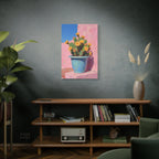 Cactus Roze Muurdecoratie - Gespannen Canvas 