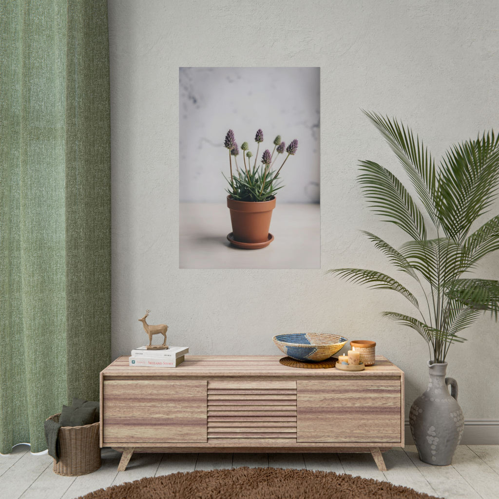 Muurdecoratie met alpengras in pot – Poster 