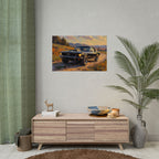 Vintage Mustang Sonnenuntergang Wandbild – Klassisches Muscle-Car – Poster 