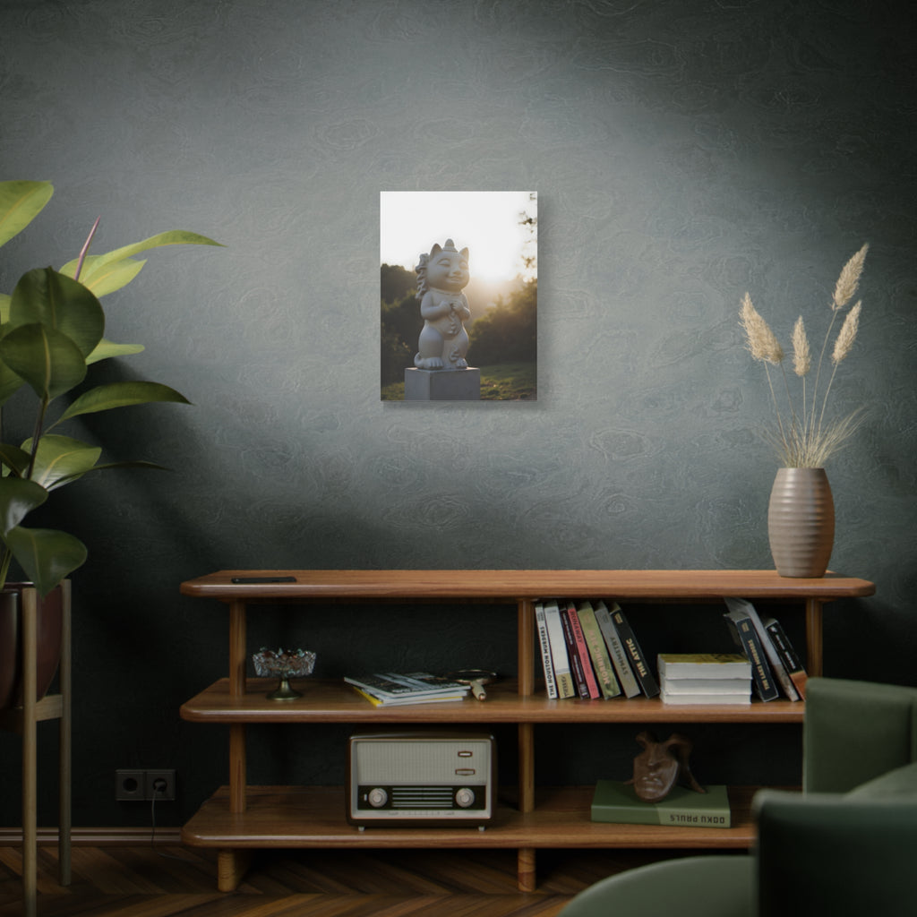 Sunlit Lucky Cat Wall Art - Stretched Canvas