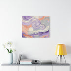 Abstract Swirl Canvas Art – Lavender & Peach Matte Stretched Canvas
