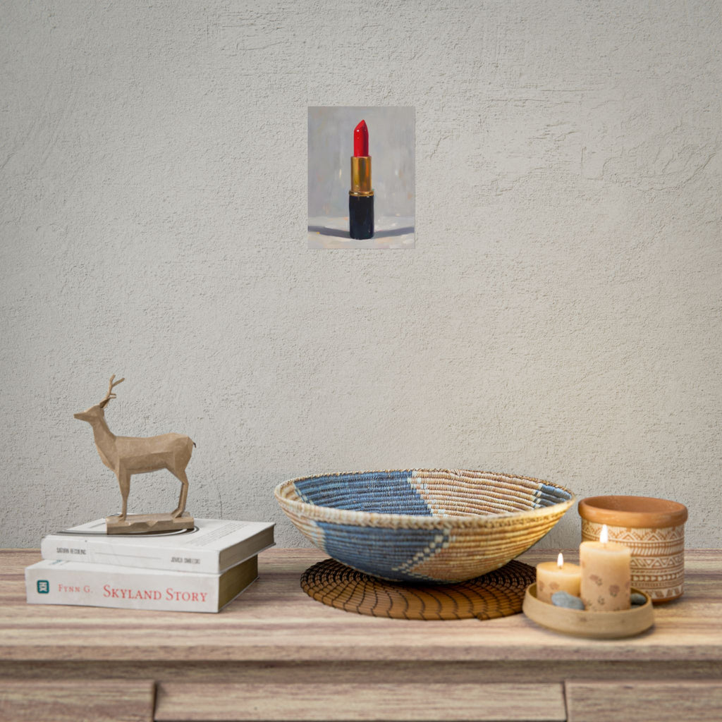Lipstick Art Poster — Red Lipstick Still Life Rolled Poster