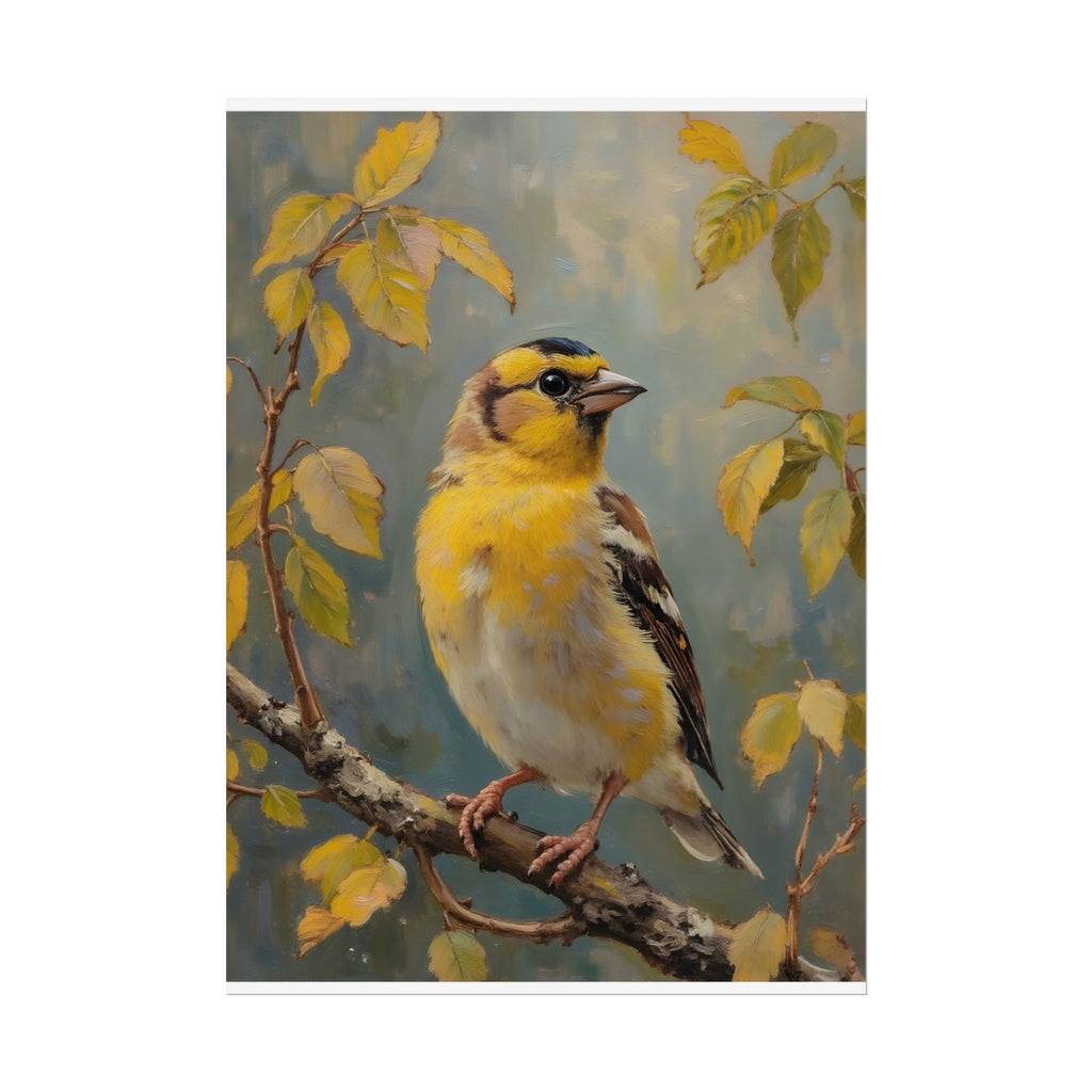 Goldfinch on a branch Wall Art - Poster