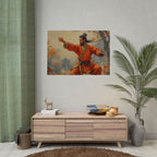 Martial Artist Art Poster - Warrior in Orange Traditional Kung Fu Wall Art
