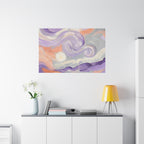 Abstract Swirl Canvas Art – Lavender & Peach Matte Stretched Canvas