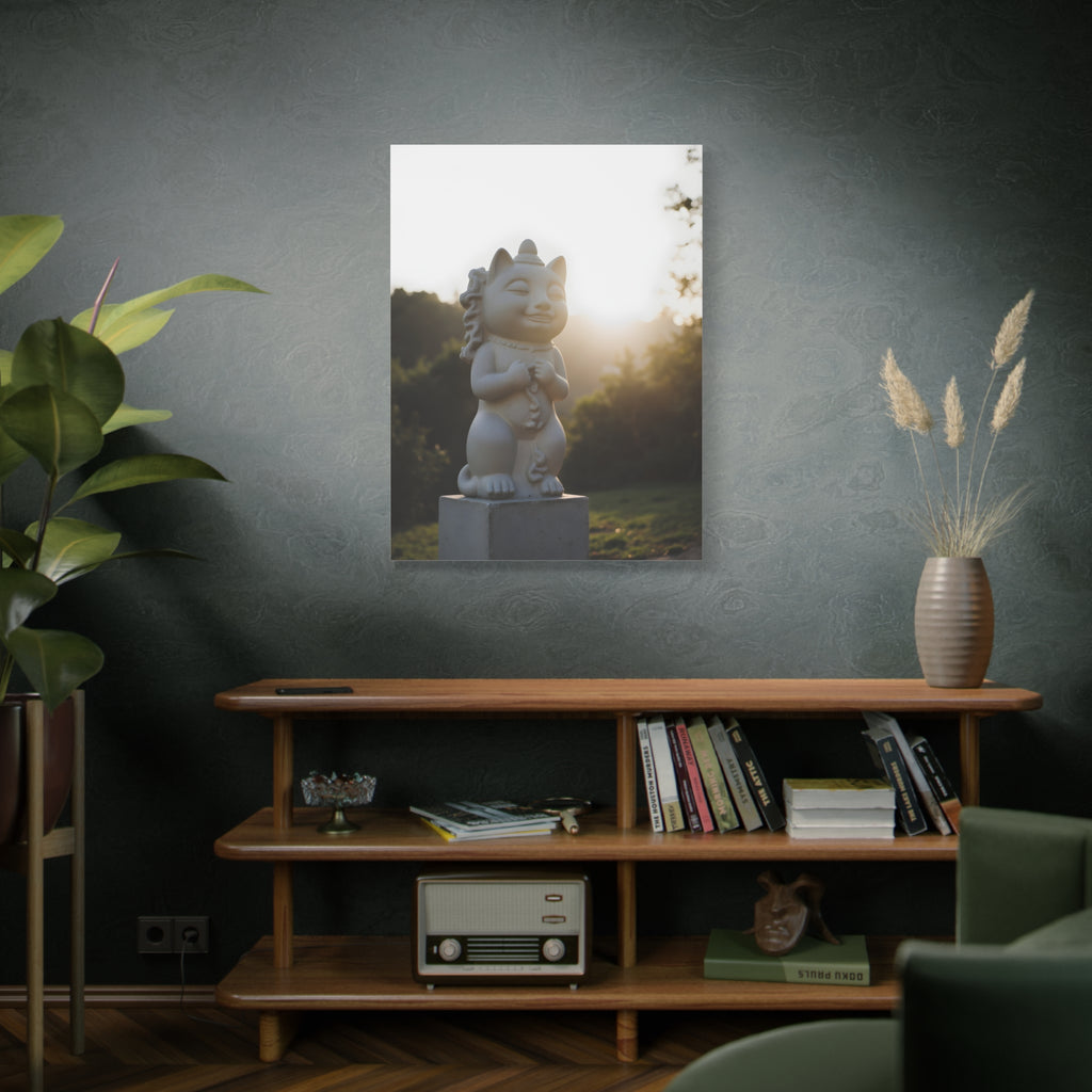 Sunlit Lucky Cat Wall Art - Stretched Canvas