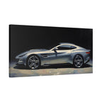 Silver Sports Car Matte Canvas Print — Modern Automotive Wall Art