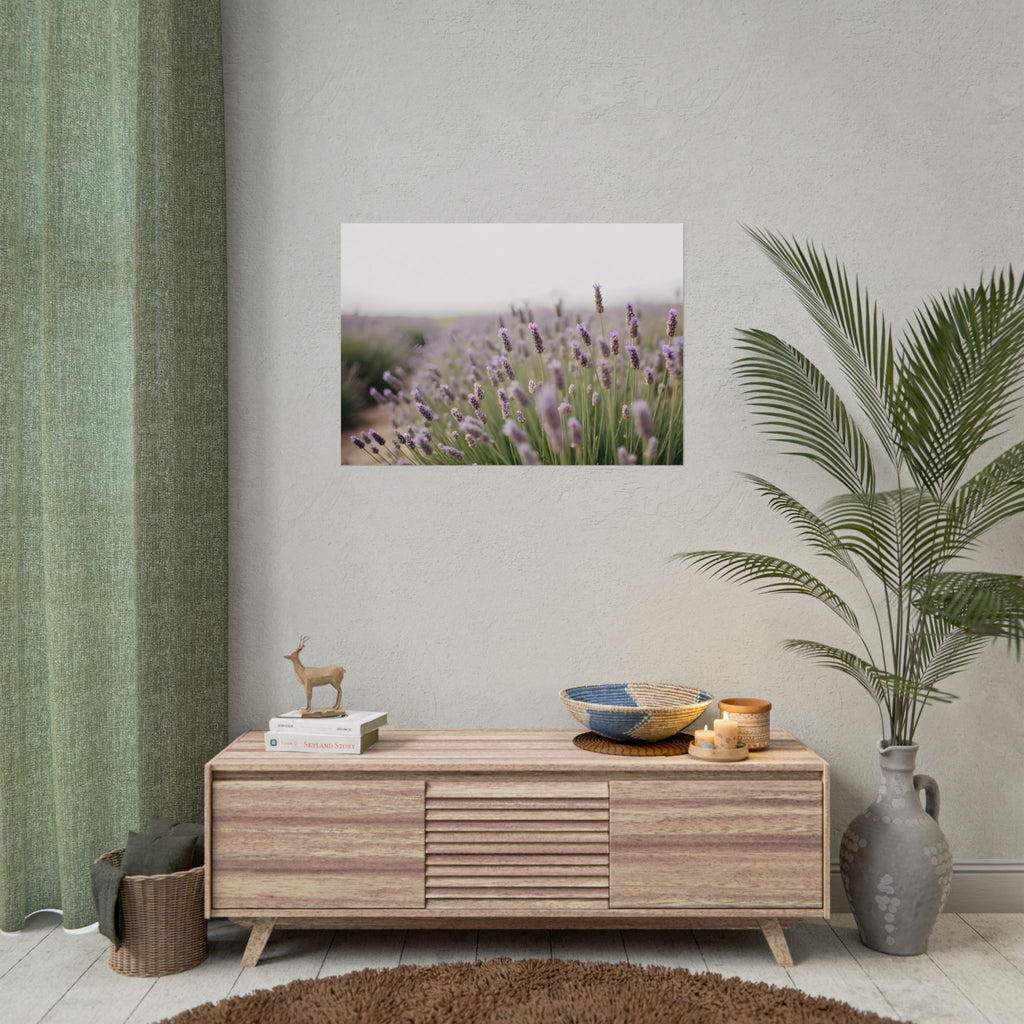 Muurdecoratie met lavendelveld – Poster 