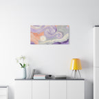 Abstract Swirl Canvas Art – Lavender & Peach Matte Stretched Canvas